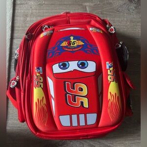 Red Kids Toy Backpack with Car Design